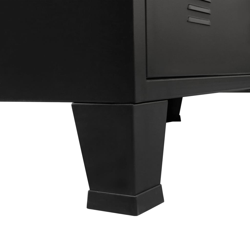 vidaXL Метален скрин, индустриален стил, 78x40x93 см, черен