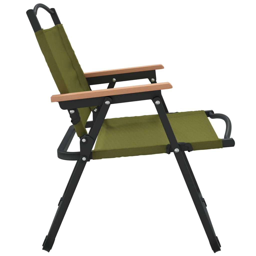 vidaXL Къмпинг столове, 2 бр, зелени, 54x43x59 см, Оксфорд плат
