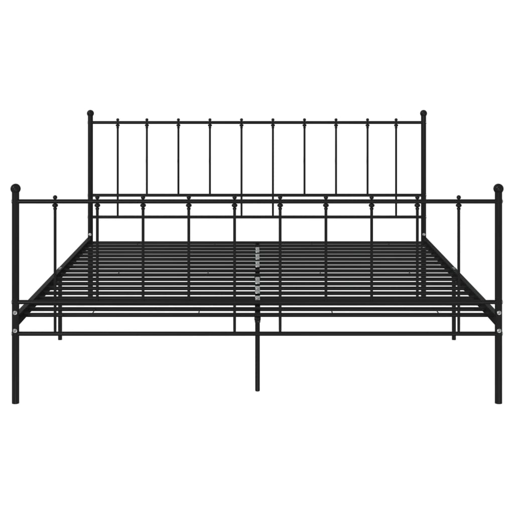 vidaXL Рамка за легло, черна, метал, 140x200 cм