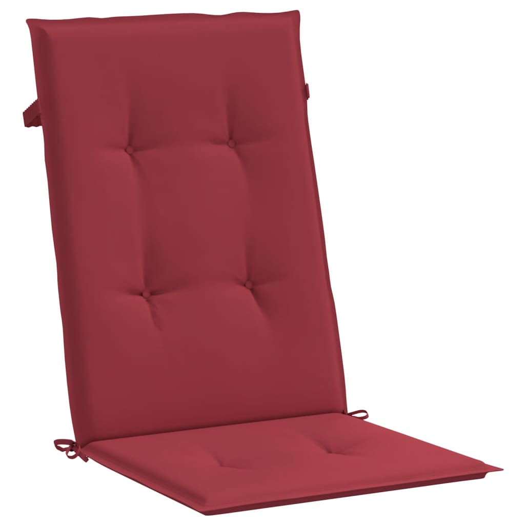 vidaXL Възглавници за стол 4 бр виненочервени 120x50x3 см плат