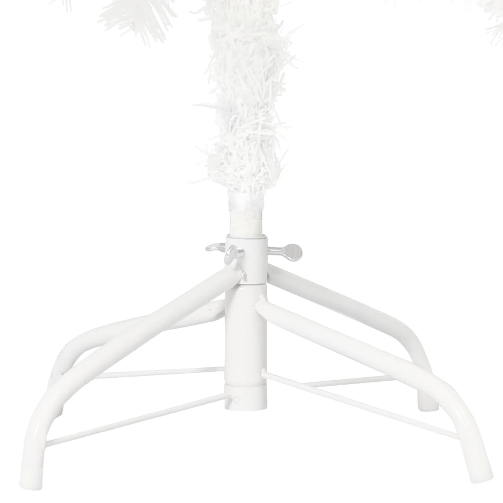 vidaXL Изкуствена осветена коледна елха, бяла, 240 см