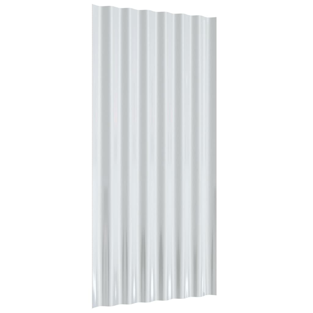 vidaXL Покривни панели 36 бр прахово боядисана стомана сиви 80х36 см