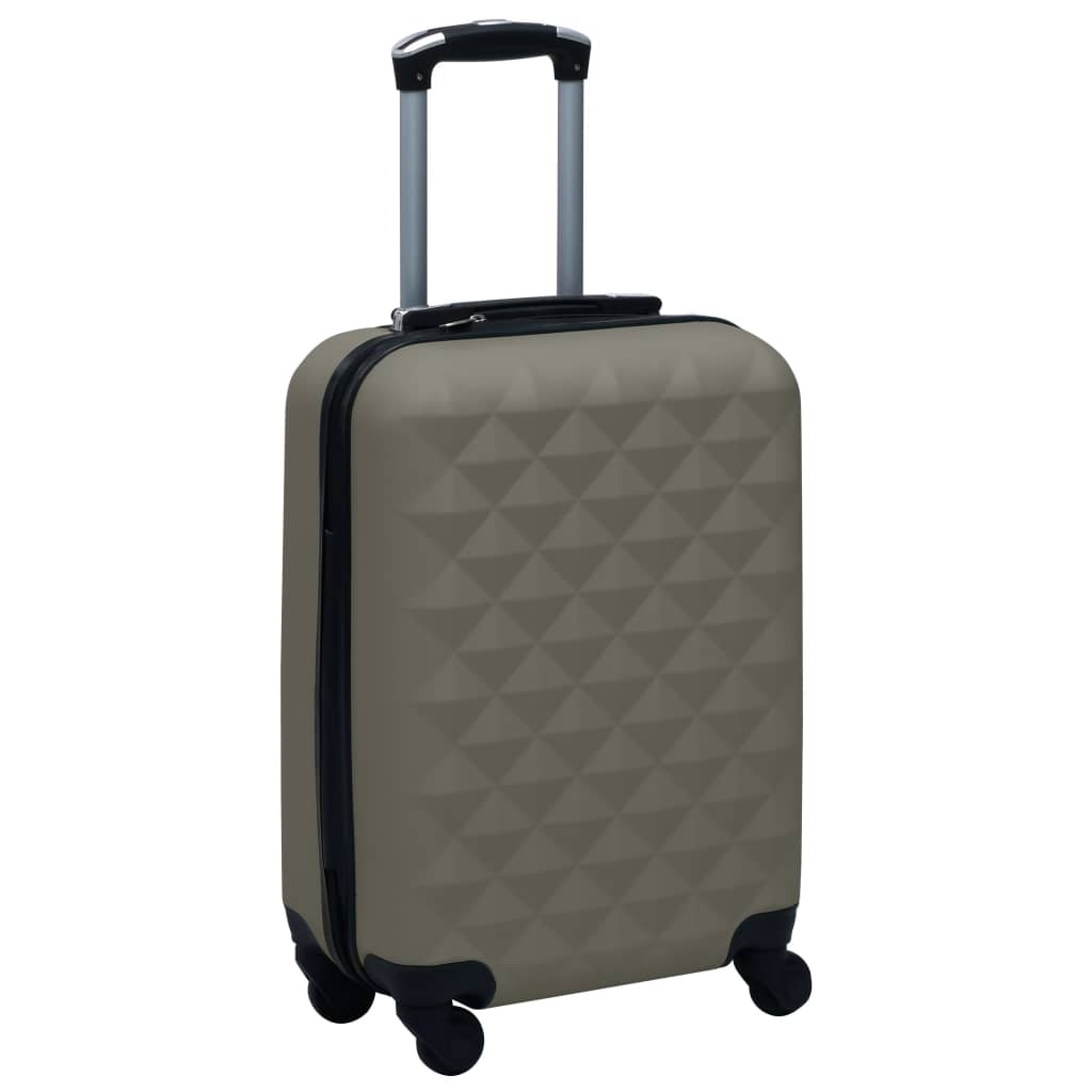 vidaXL Твърд куфар с колелца, антрацит, ABS