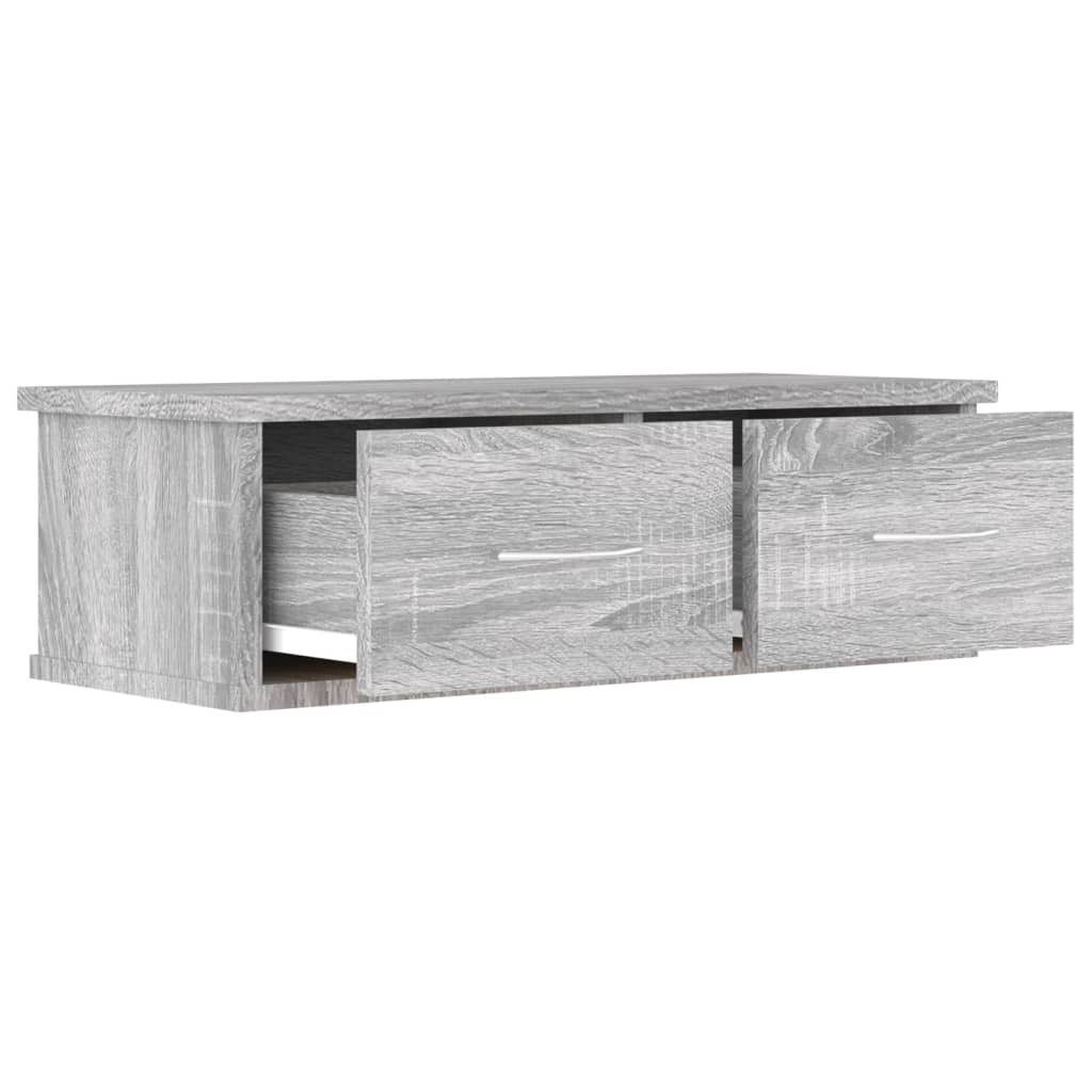vidaXL Стенен шкаф, сив сонома, 60x26x18,5 см, инженерно дърво
