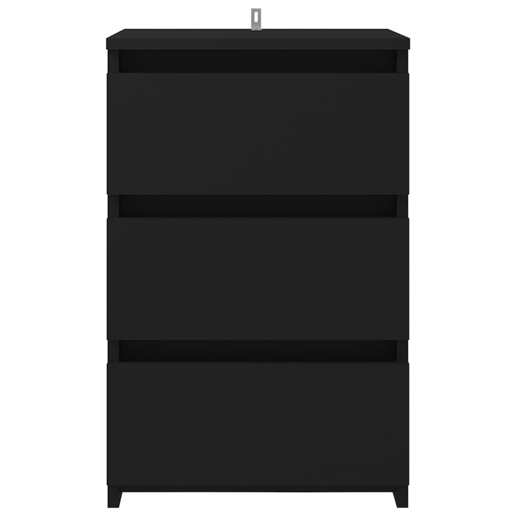 vidaXL Нощно шкафче, черно, 40x35x62,5 см, ПДЧ