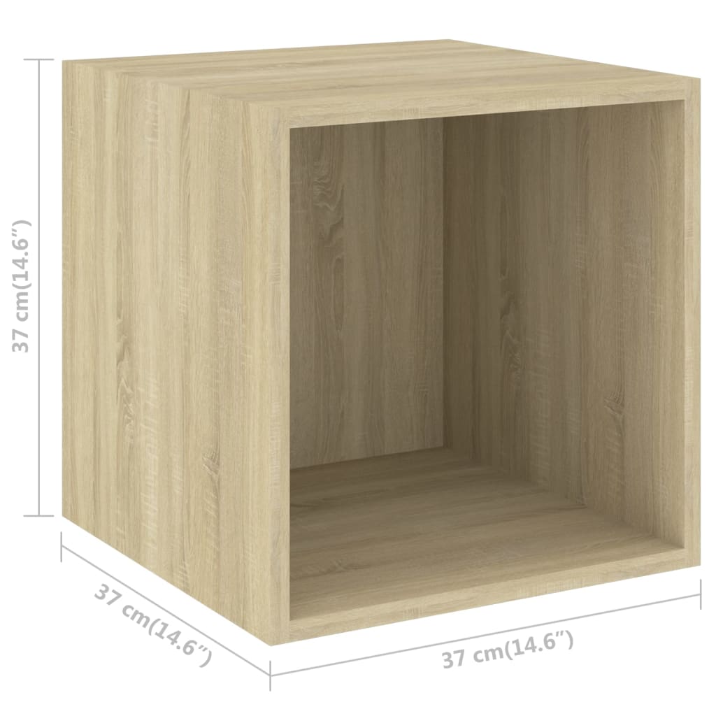 vidaXL Стенни шкафове, 2 бр, дъб сонома, 37x37x37 см, ПДЧ