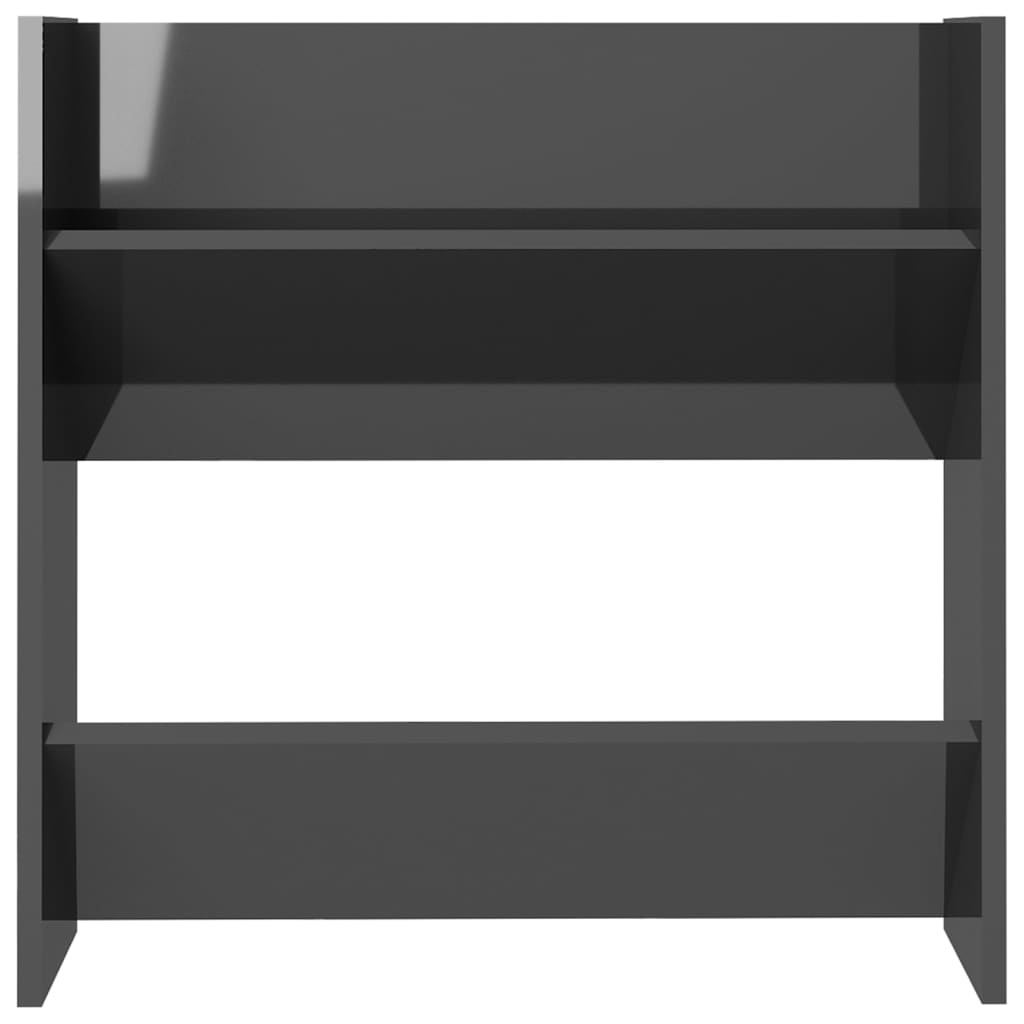 vidaXL Стенни шкафове за обувки, 4 бр, сив гланц, 60x18x60 см, ПДЧ