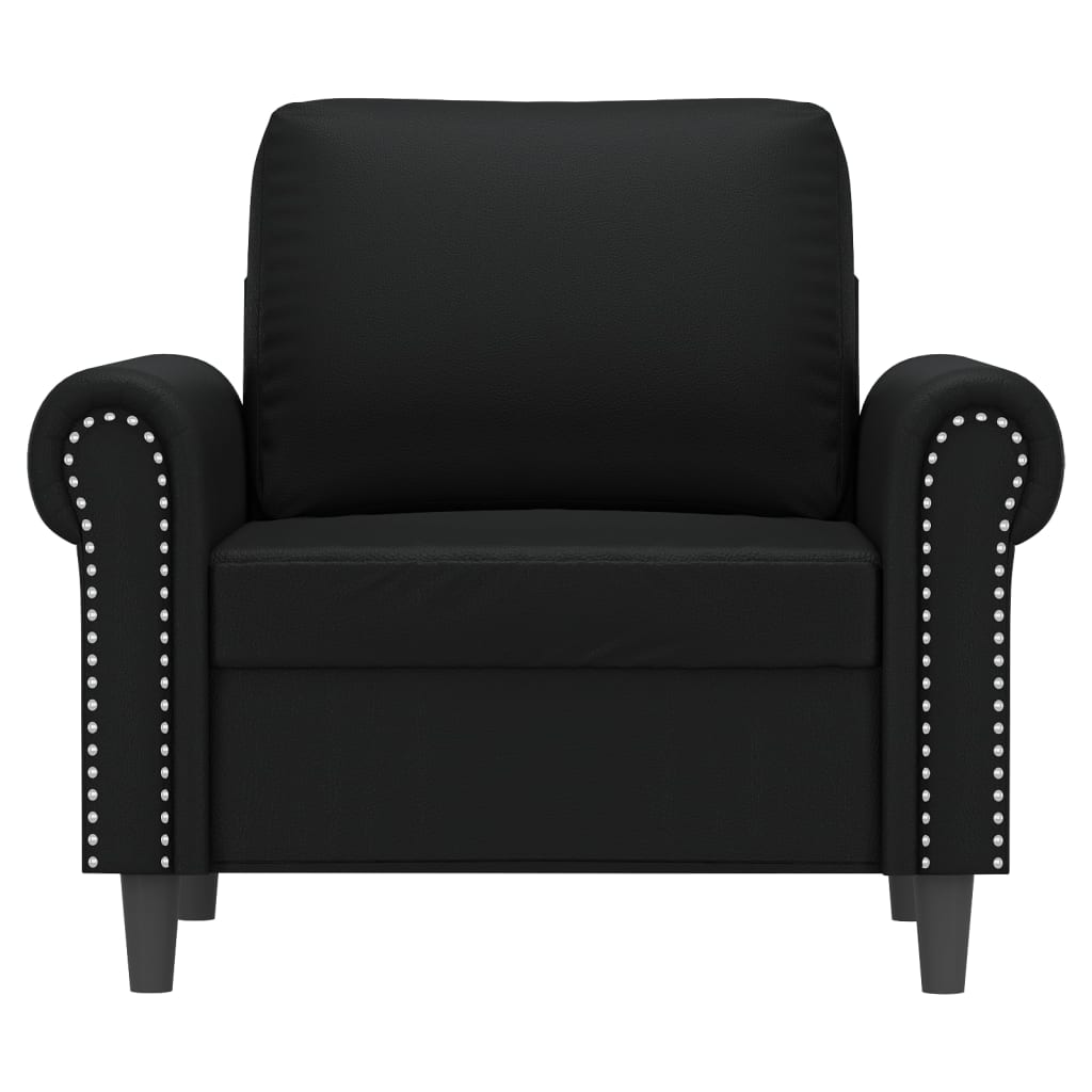 vidaXL Кресло, черно, 60 см, изкуствена кожа