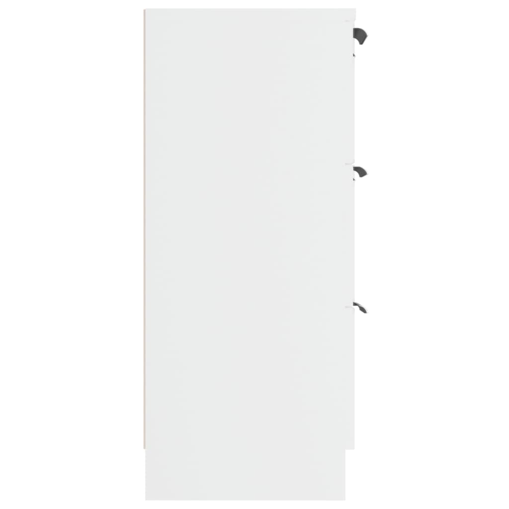 vidaXL Сайдборд, бял, 60x30x70 см, инженерно дърво