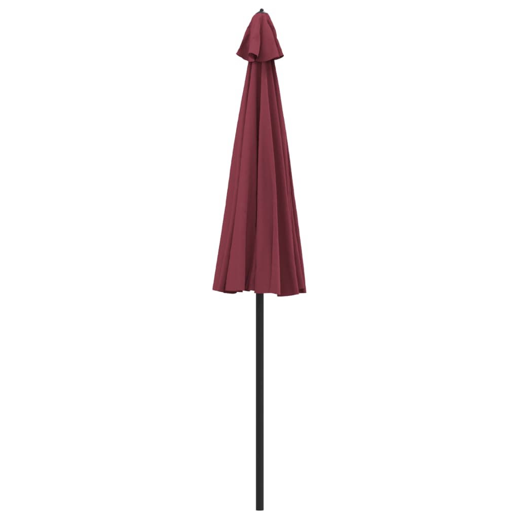 vidaXL Градински чадър с алуминиев прът, 270 см, бордо червен