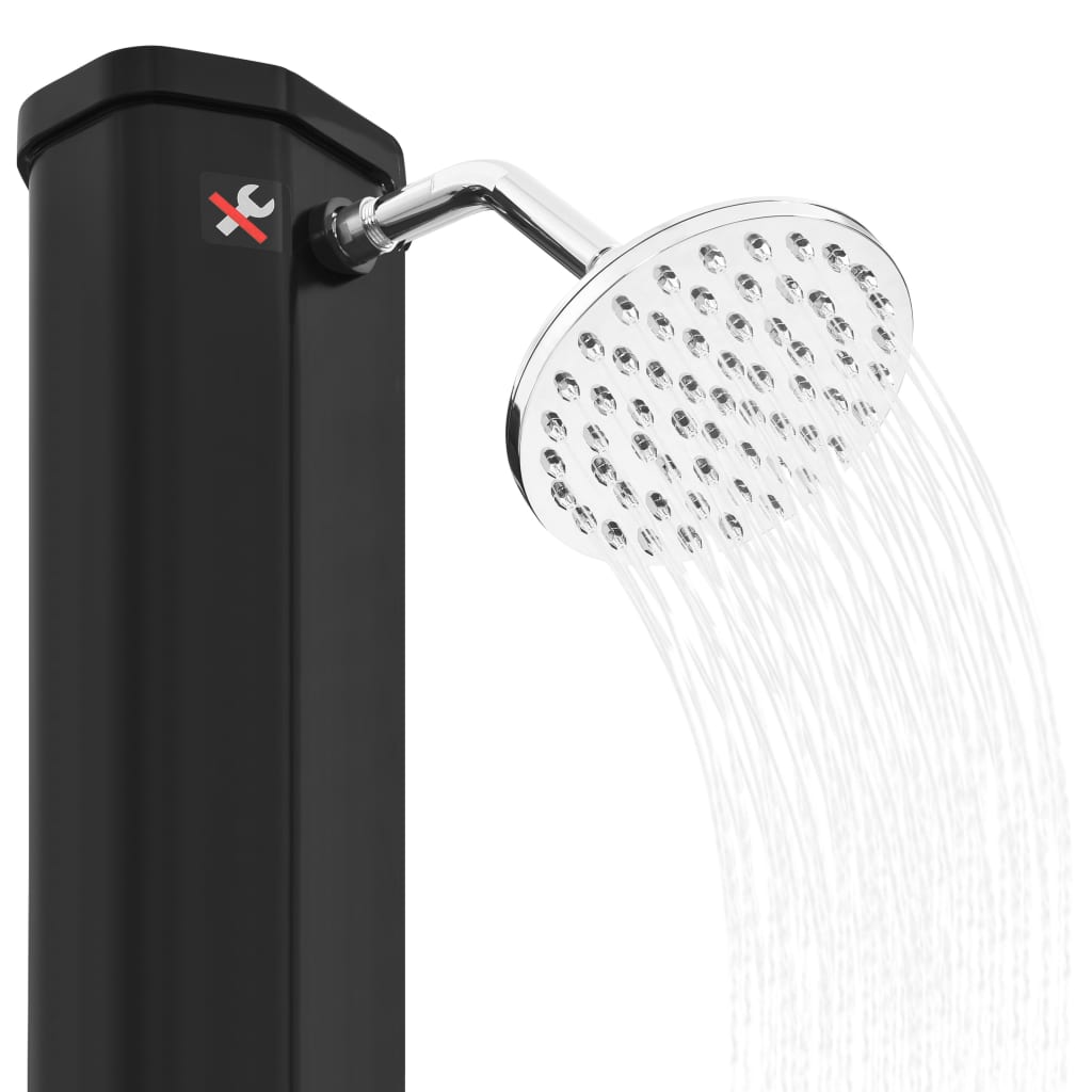 vidaXL Външен соларен душ с душ слушалка и кран 35 л черен