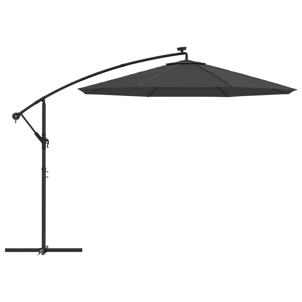 vidaXL Резервно покривало за чадър с чупещо рамо, антрацит, 350 см