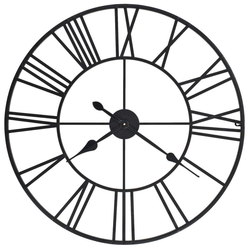 vidaXL Винтидж стенен часовник с кварцов механизъм, метал, 80 см, XXL