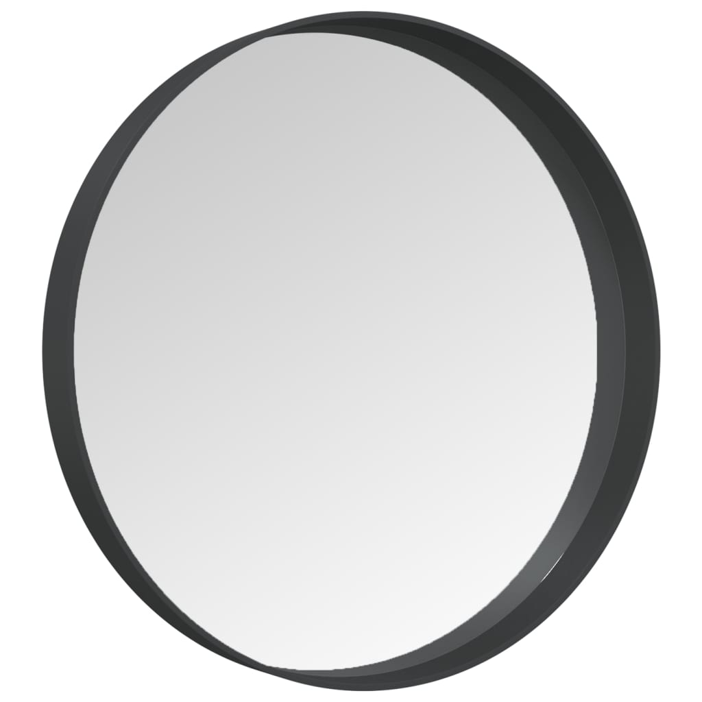 vidaXL Стенно огледало, черно, 30 см