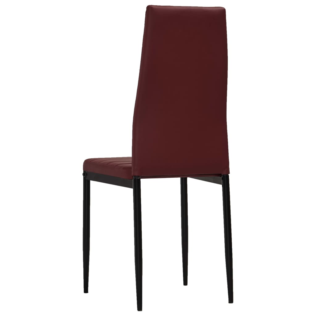 3054108 vidaXL 3 Piece Dining Set Faux Leather Bordeaux Red(248314+282583)
