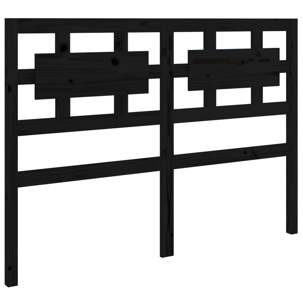 vidaXL Горна табла за легло, черна, 155,5x4x100 см, бор масив