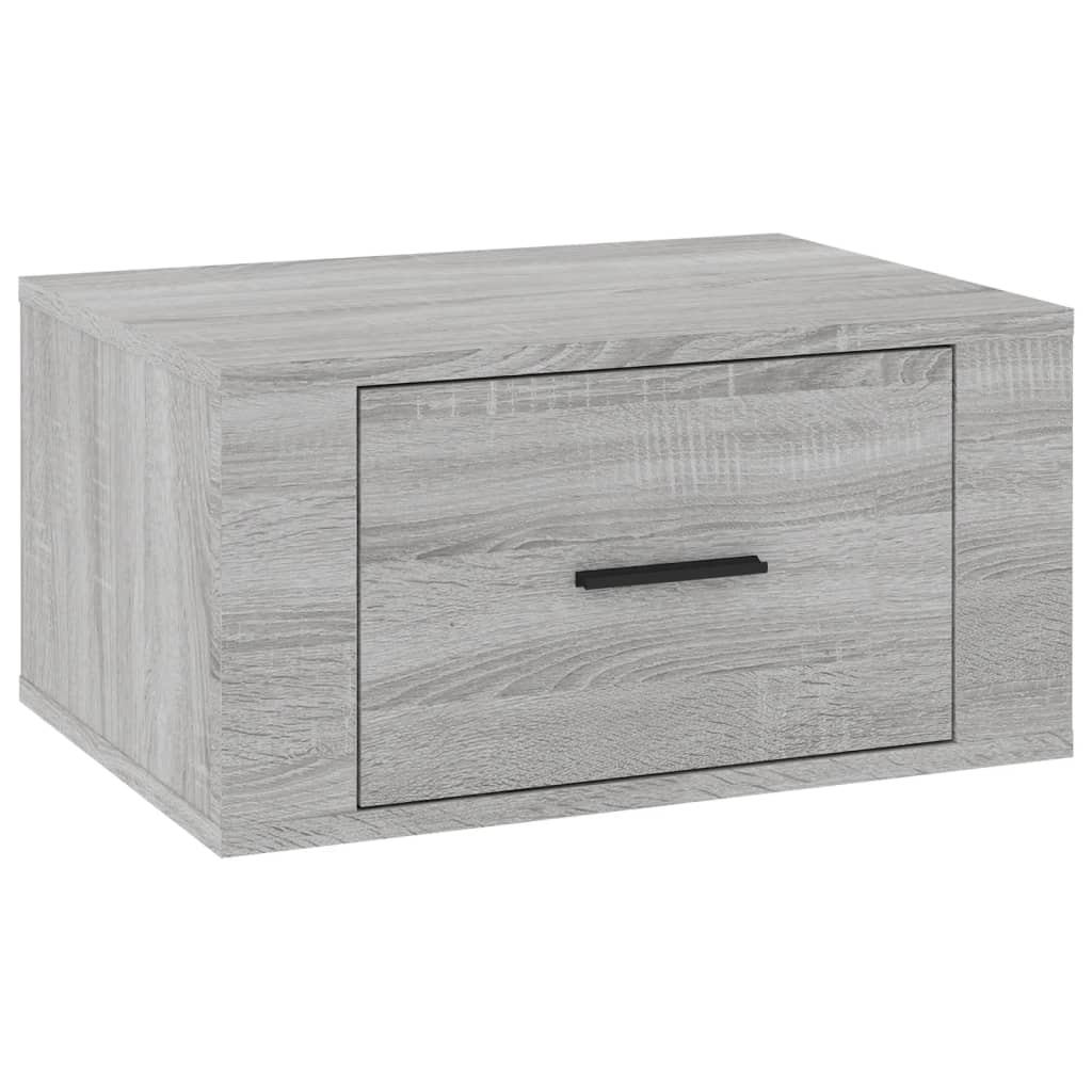 vidaXL Нощни шкафчета за стенен монтаж, 2 бр, сив сонома, 50x36x25 см
