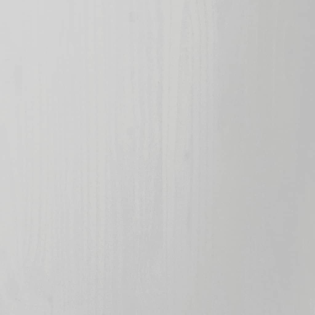vidaXL Шкаф с чекмеджета на колелца MOSS, бял, бор масив