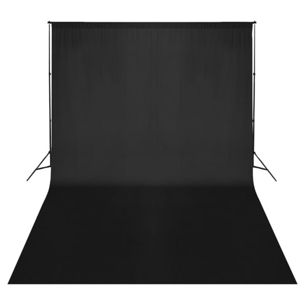 vidaXL Фотографски фон, памук, черен, 500х300 см