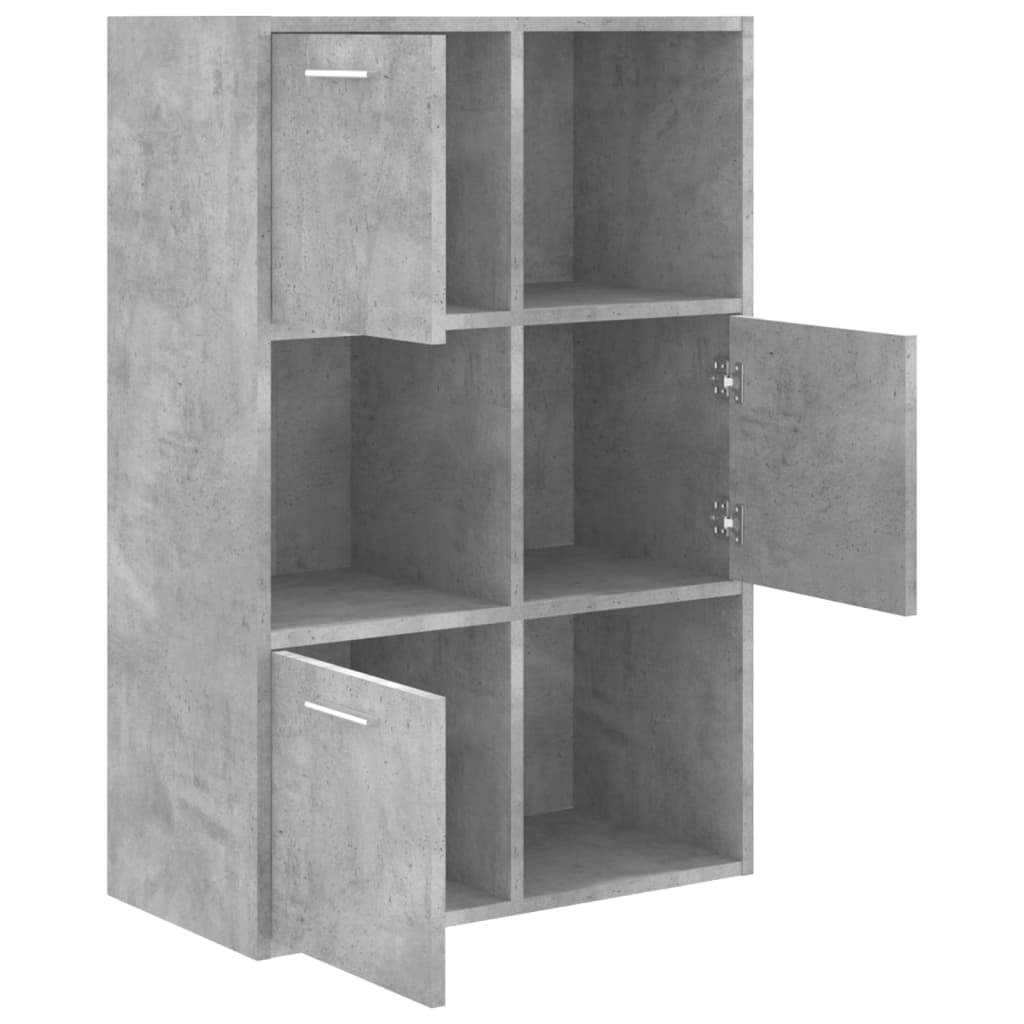 vidaXL Шкаф за съхранение, бетонно сив, 60x29,5x90 см, ПДЧ