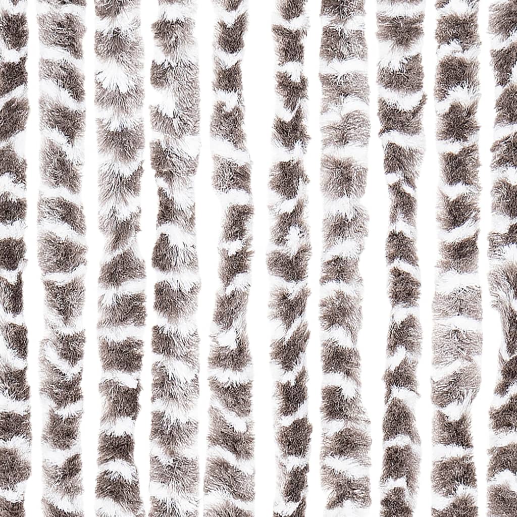 vidaXL Ресни за врата против мухи, таупе и бяло, 100x200 см, шенил