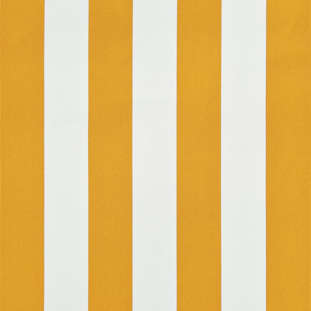 vidaXL Сенник с падащо рамо, 300х150 см, жълто и бяло