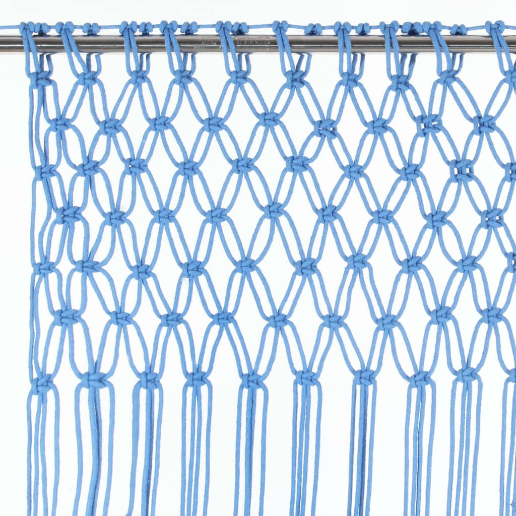 vidaXL Завеса макраме, синя, 140x240 см, памук