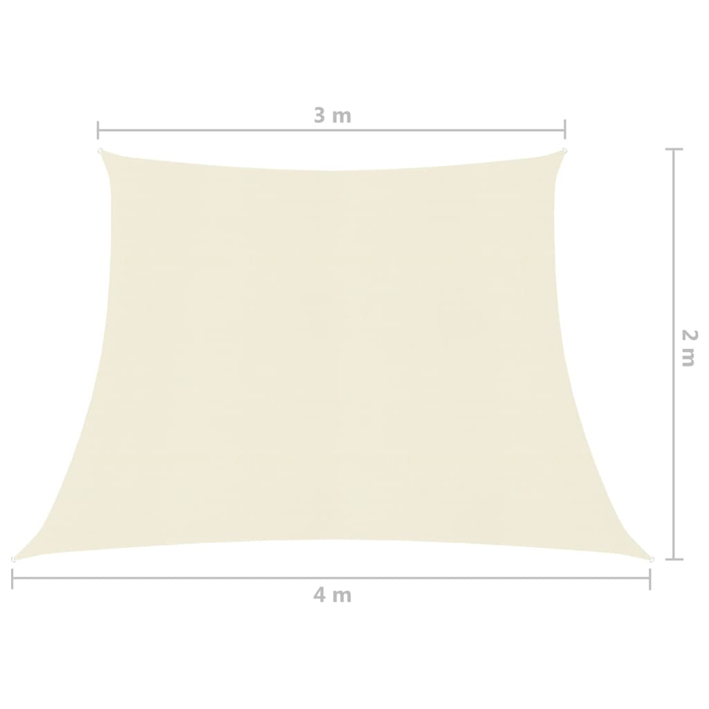 vidaXL Платно-сенник, 160 г/м², кремаво, 3/4x2 м, HDPE