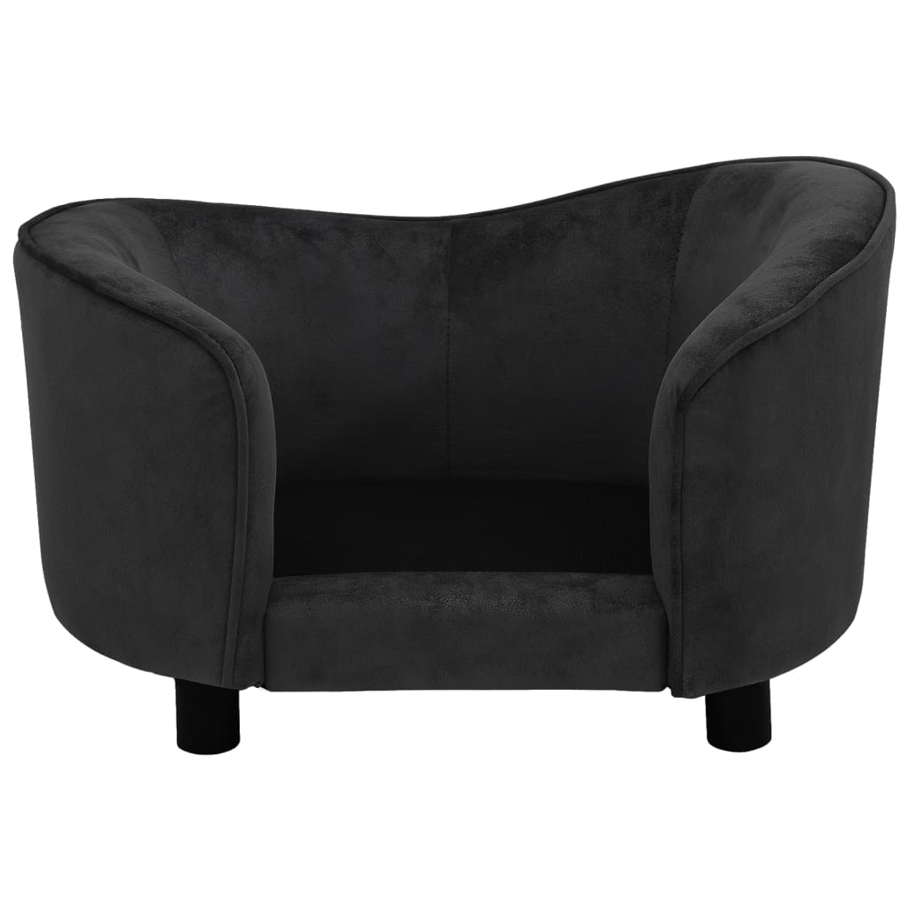 vidaXL Кучешки диван, черен, 69x49x40 см, плюш