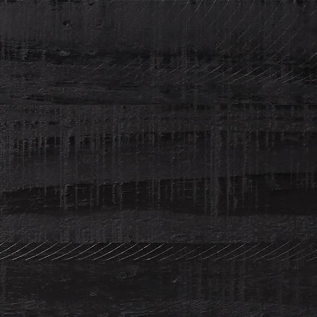vidaXL Сайдборд, черен, 75x35x70 см, борова дървесина масив
