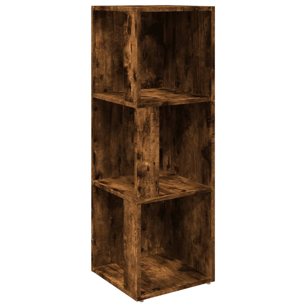 vidaXL Ъглов шкаф, опушен дъб, 33x33x100 см, инженерно дърво