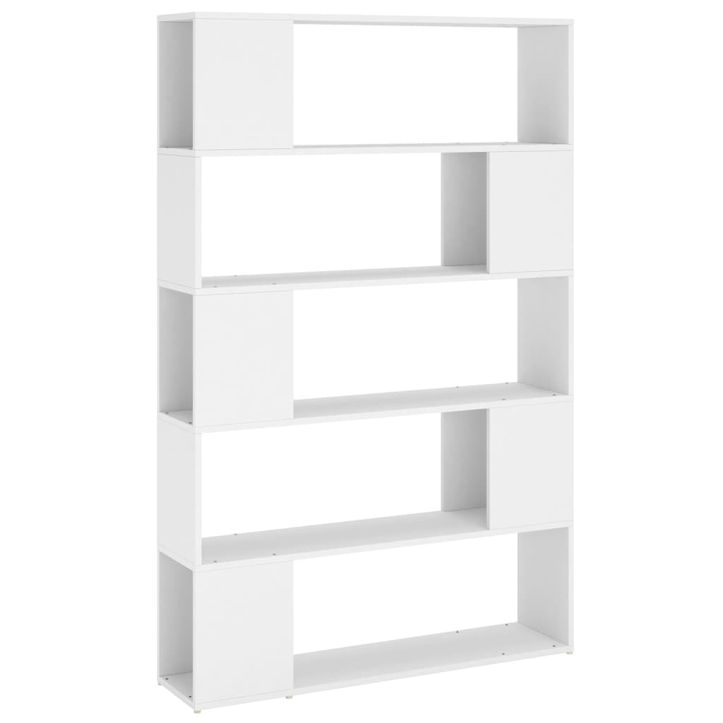 vidaXL Библиотека/разделител за стая, бяла, 100x24x155 см, ПДЧ