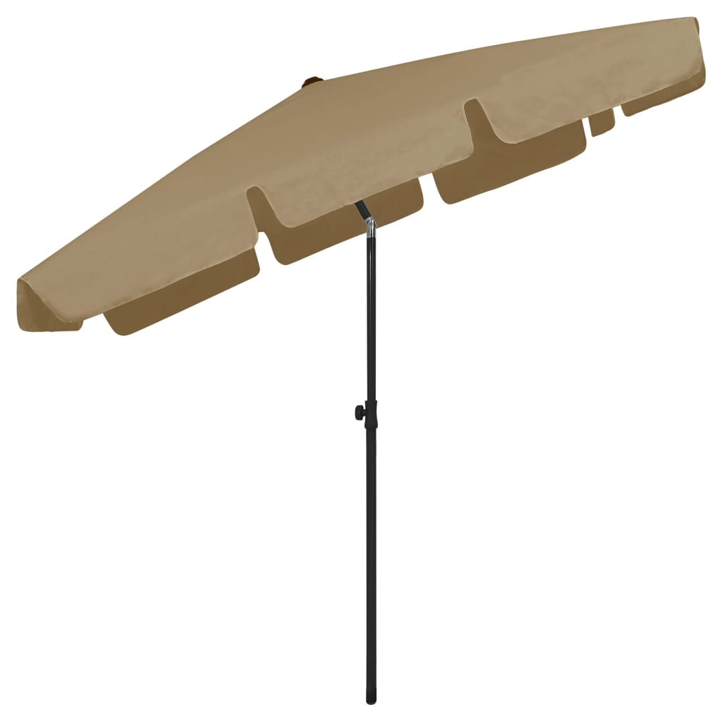 vidaXL Плажен чадър таупе 200x125 см