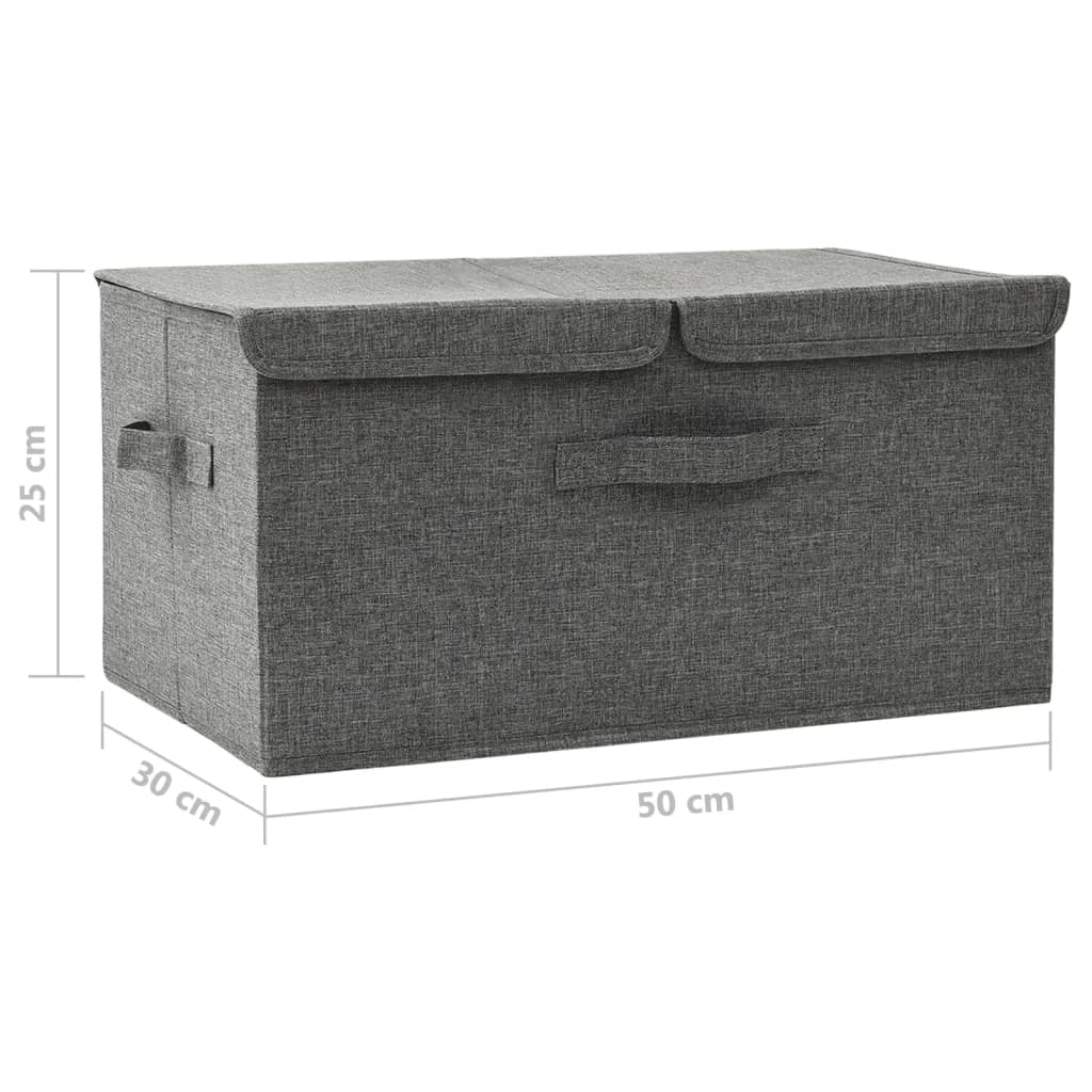 vidaXL Кутия за съхранение, текстил, 50x30x25 см, антрацит