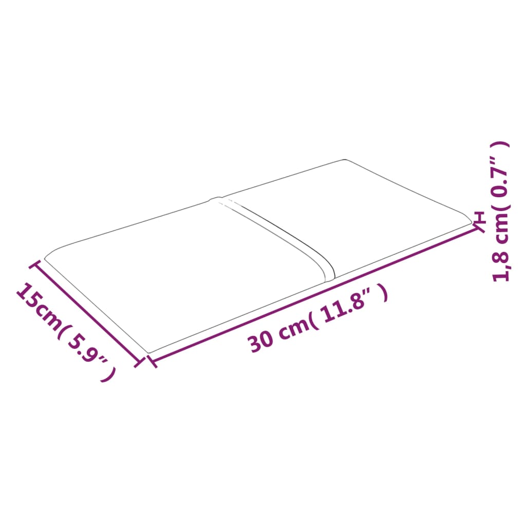 vidaXL Стенни панели, 12 бр, светлосиви, 30x15 см, плат, 0,54 м²