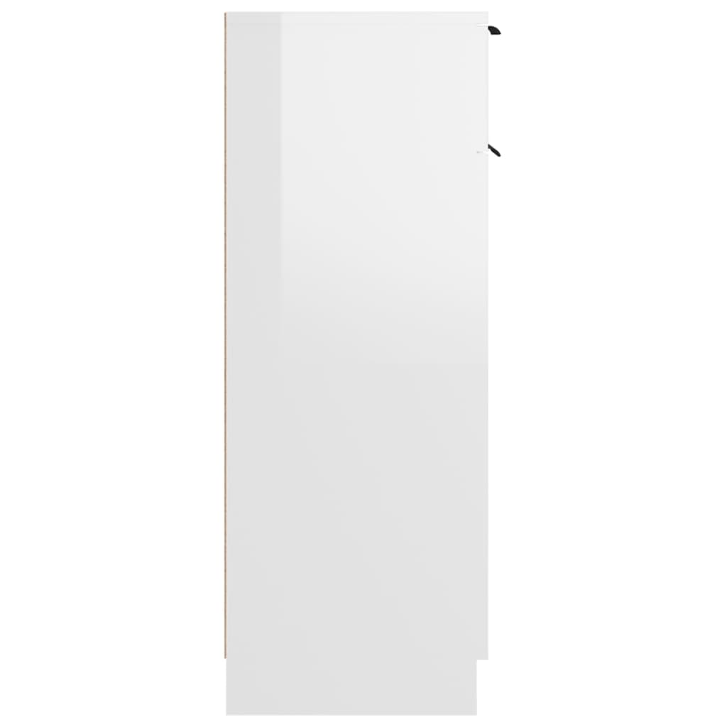 vidaXL Шкаф за баня, бял гланц, 32x34x90 см, инженерно дърво