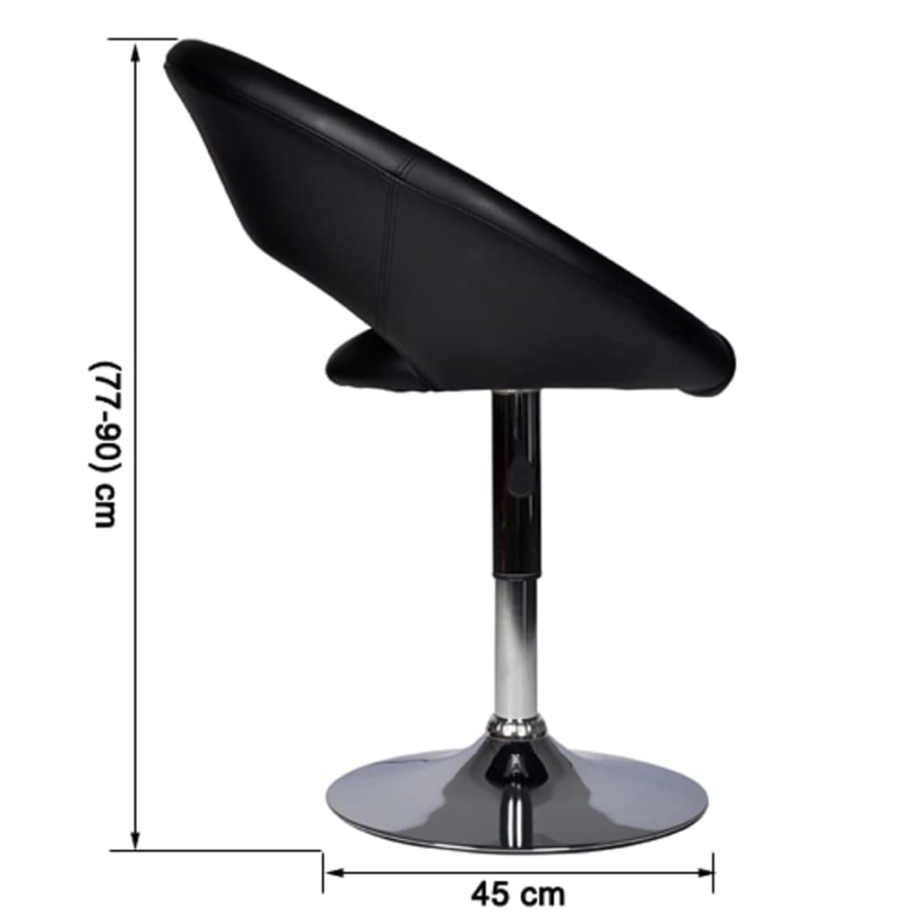 vidaXL Бар столове, 2 бр, черни, изкуствена кожа