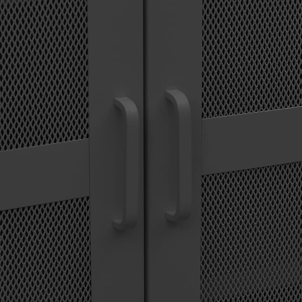 vidaXL Индустриален скрин за съхранение, черен, 70x40x115 cм, метал