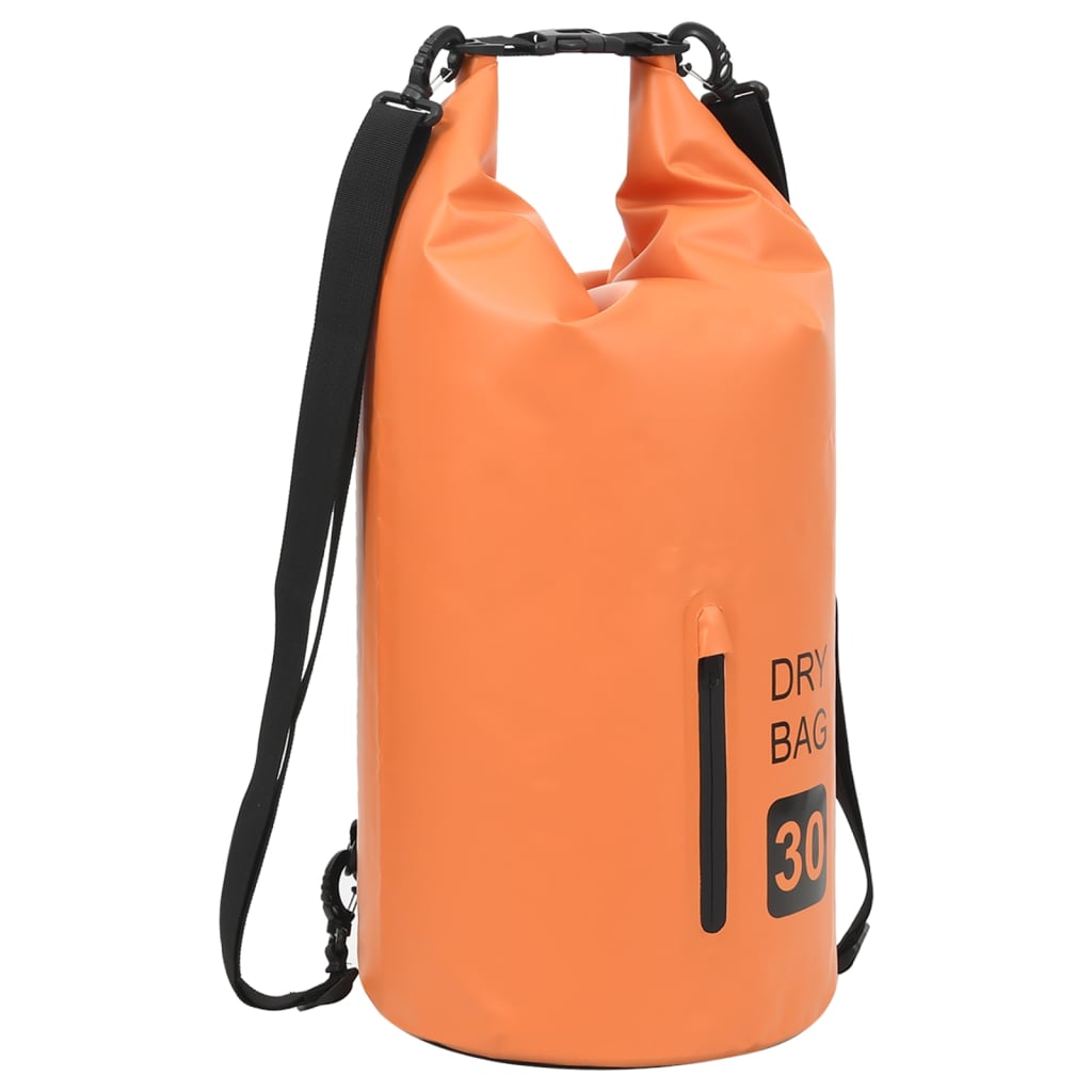 vidaXL Суха торба с цип, оранжева, 30 л, PVC