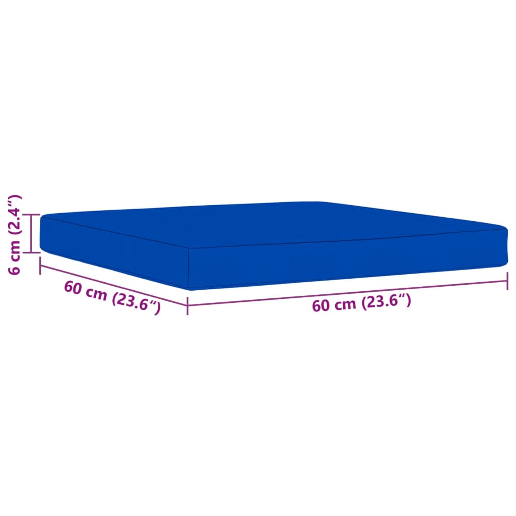 vidaXL Градински лаундж комплект от 6 части със сини възглавници