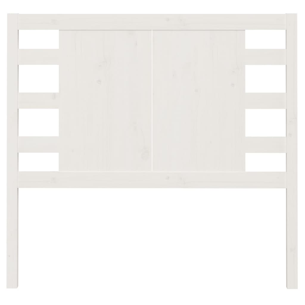 vidaXL Табла за спалня, бяла, 96x4x100 см, бор масив