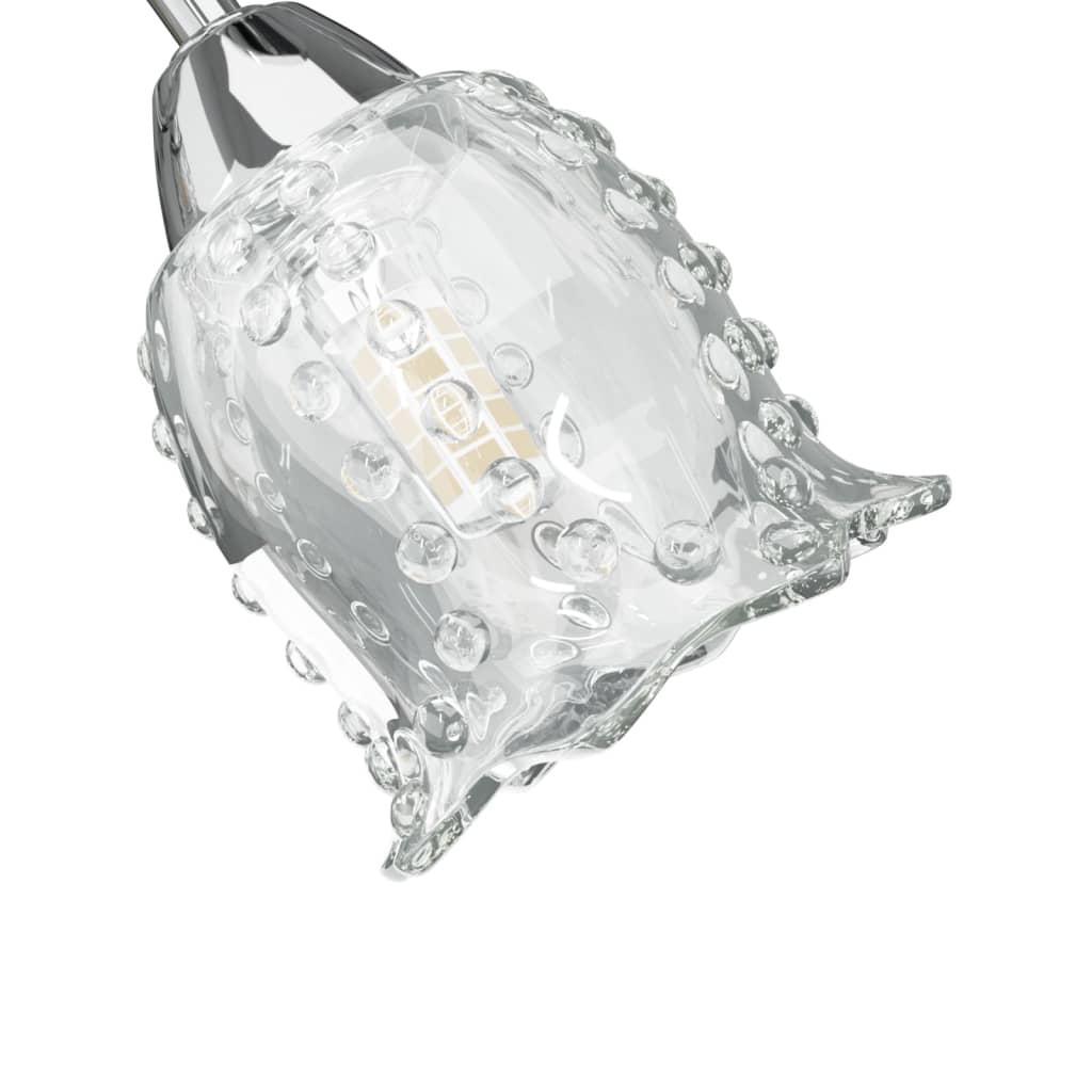 vidaXL Таванна лампа със стъклени абажури цветя за 4 G9 LED крушки