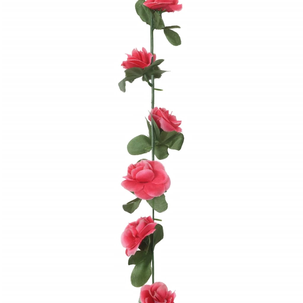 vidaXL Гирлянди от изкуствени цветя 6 бр пролетна роза червено 250 см