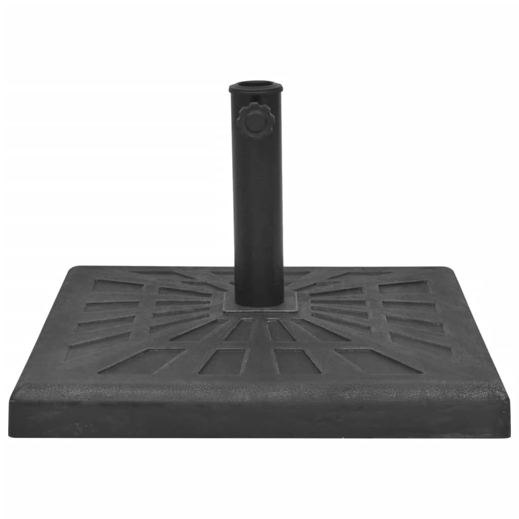 vidaXL Основа за чадър, квадратна, смола, черна, 19 кг
