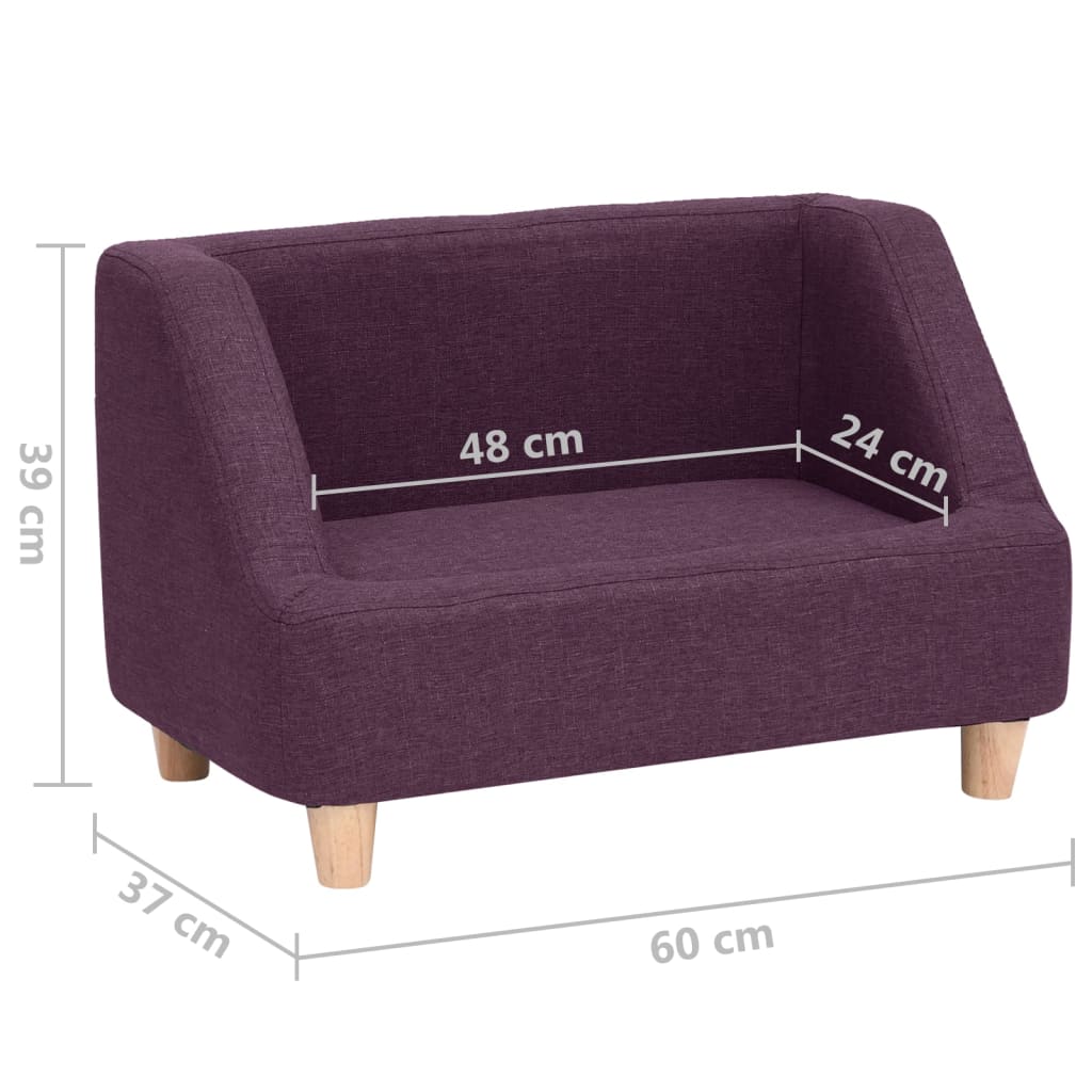 vidaXL Кучешки диван, бордо, 60x37x39 см, лен