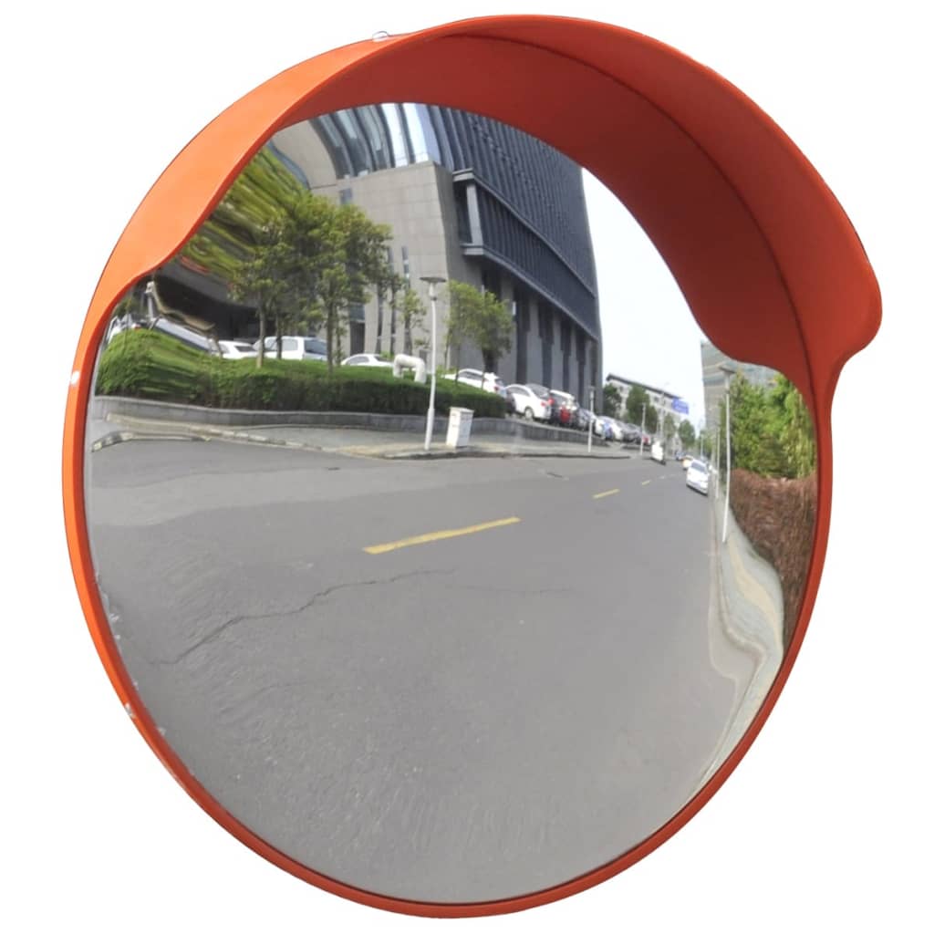 vidaXL Изпъкнало пътно огледало, PC пластмаса, оранжево, 45 см, улично