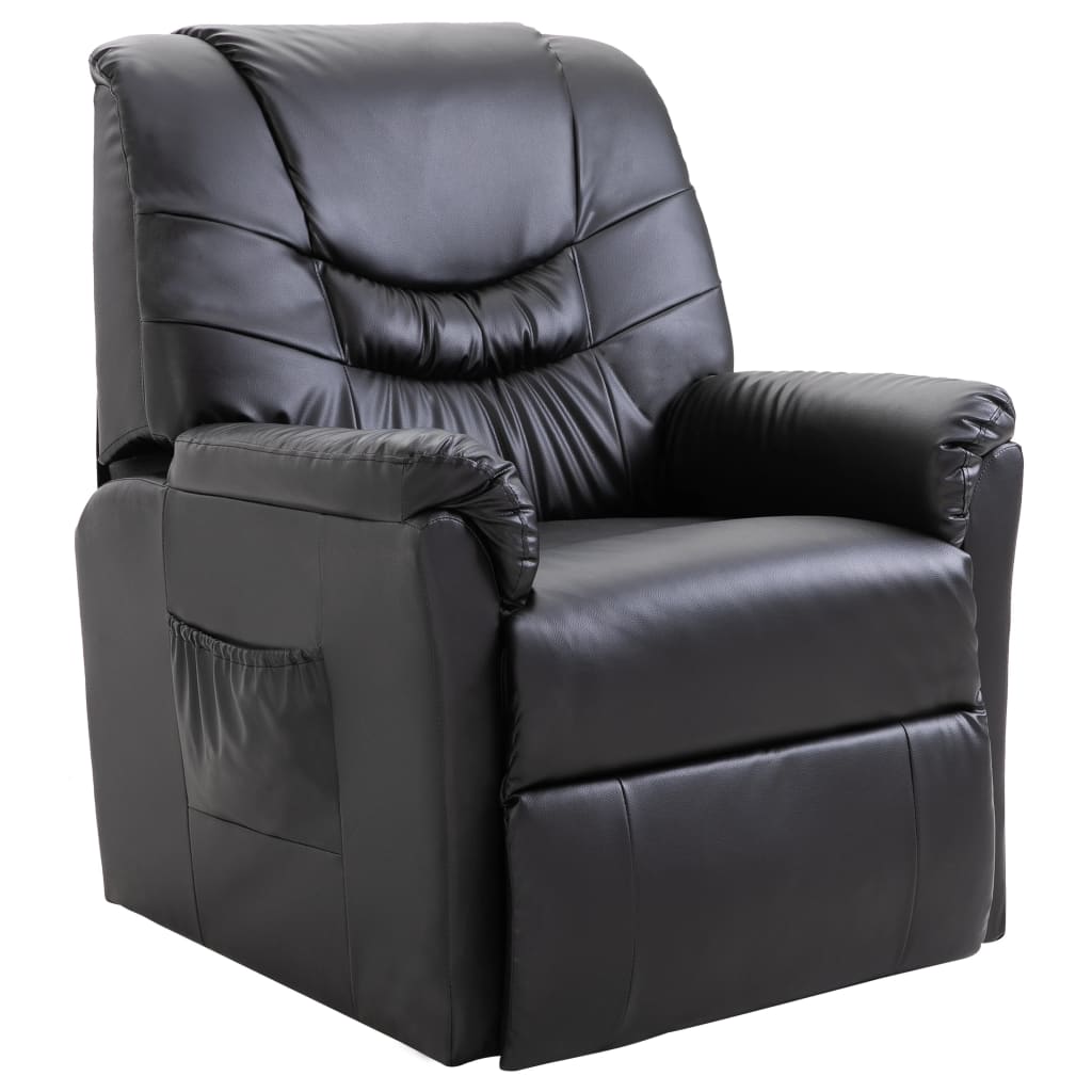 vidaXL Регулируем стол, черен, изкуствена кожа