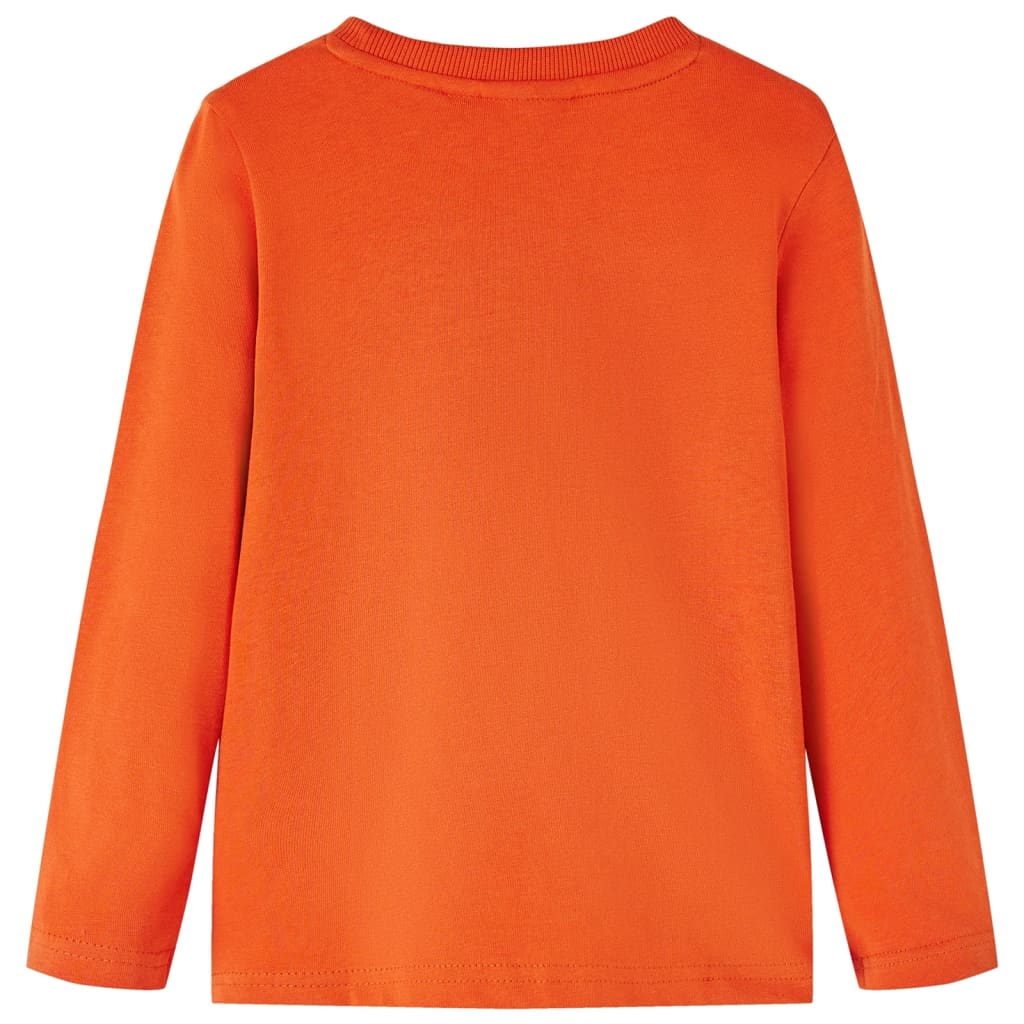 Детска тениска с дълъг ръкав, оранжева, 92