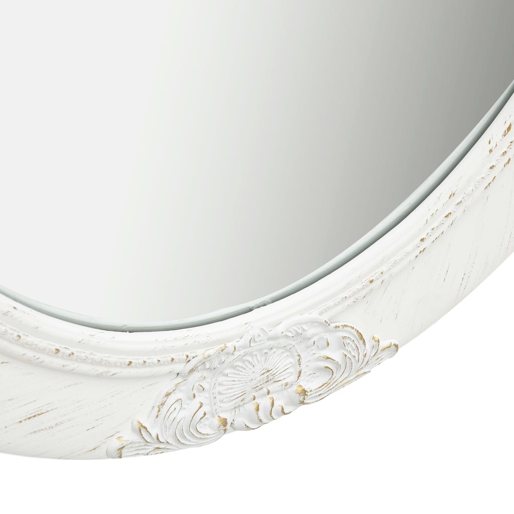 vidaXL Стенно огледало, бароков стил, 50x70 см, бяло