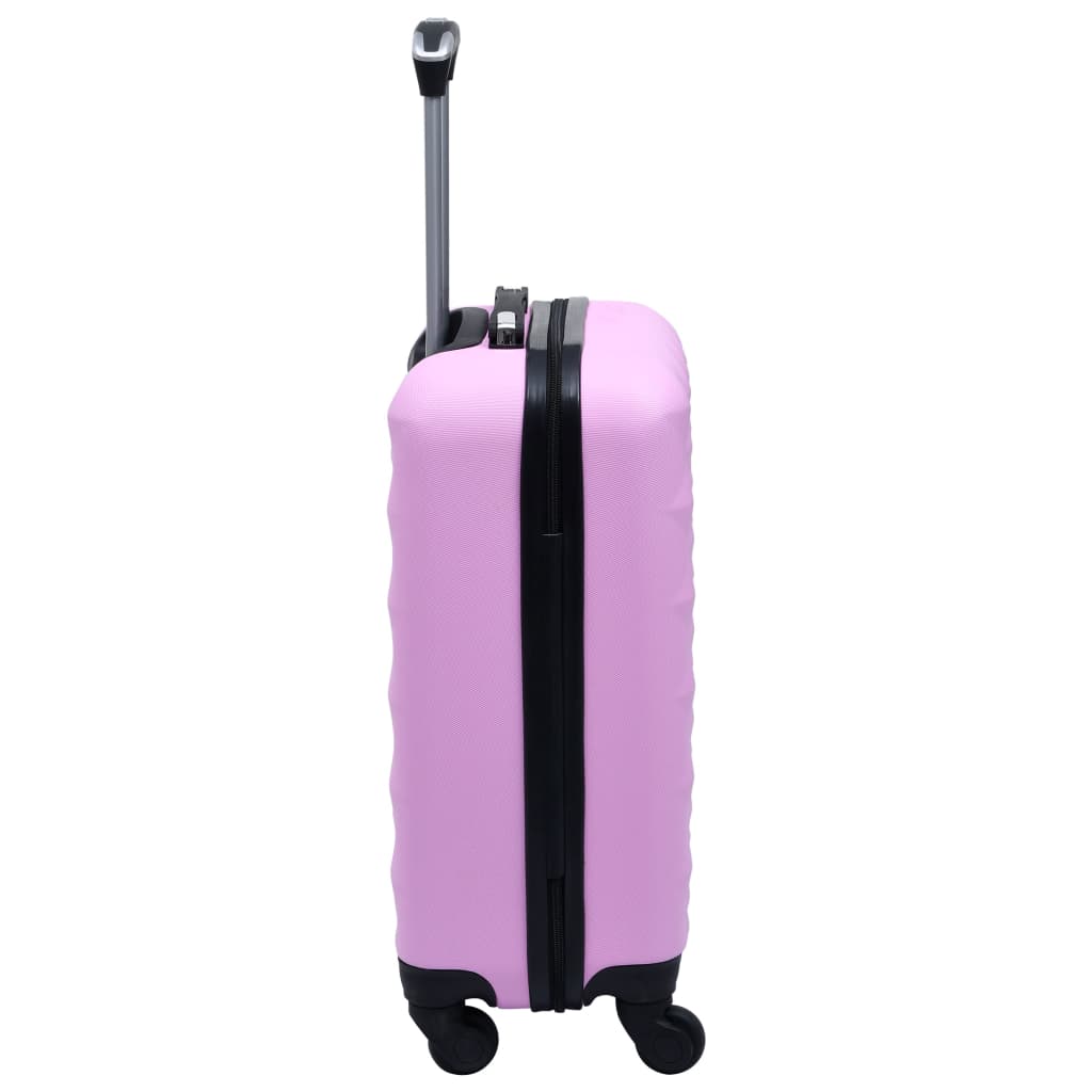 vidaXL Комплект твърди куфари с колелца, 2 бр, розов, ABS